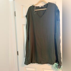 Double Zero Olive Green V-Neck Sleeveless Dress NWT